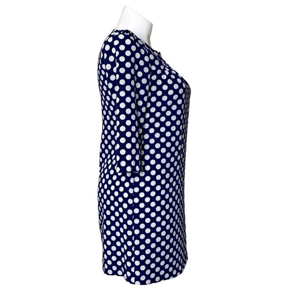 Zara Woman Shift Dress, Navy and White Polka Dot 3/4 Sleeve, Women's Size Large - Picture 4 of 9